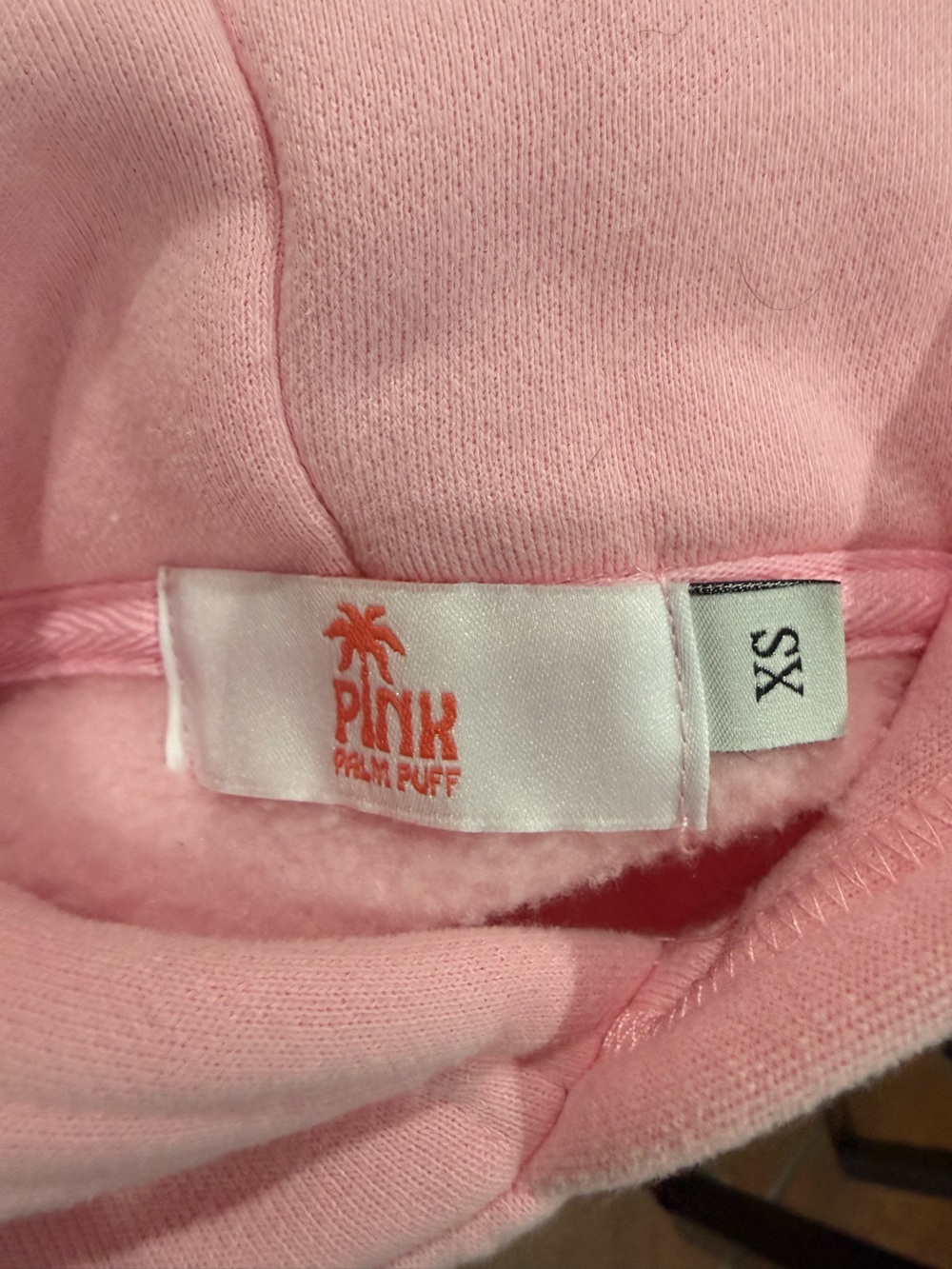 Pink Palm Puff “Everything Comes In Waves” Pink Hoodie, Size Extra Small - Picture 5 of 6